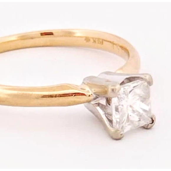 14k Princess Diamond Wedding Engagement Ring 14K Gold size 6,7,8 - Picture 4 of 12